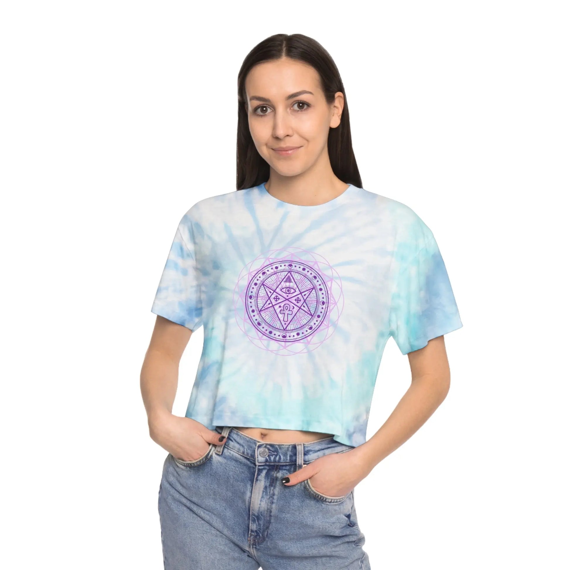 Sovereign Union Tie-Dye Crop Tee Printify