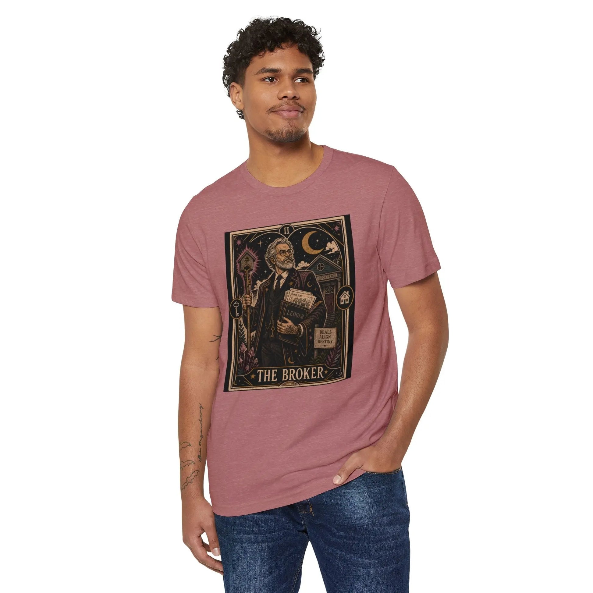 The Broker Tarot Card Vintage Tee Printify