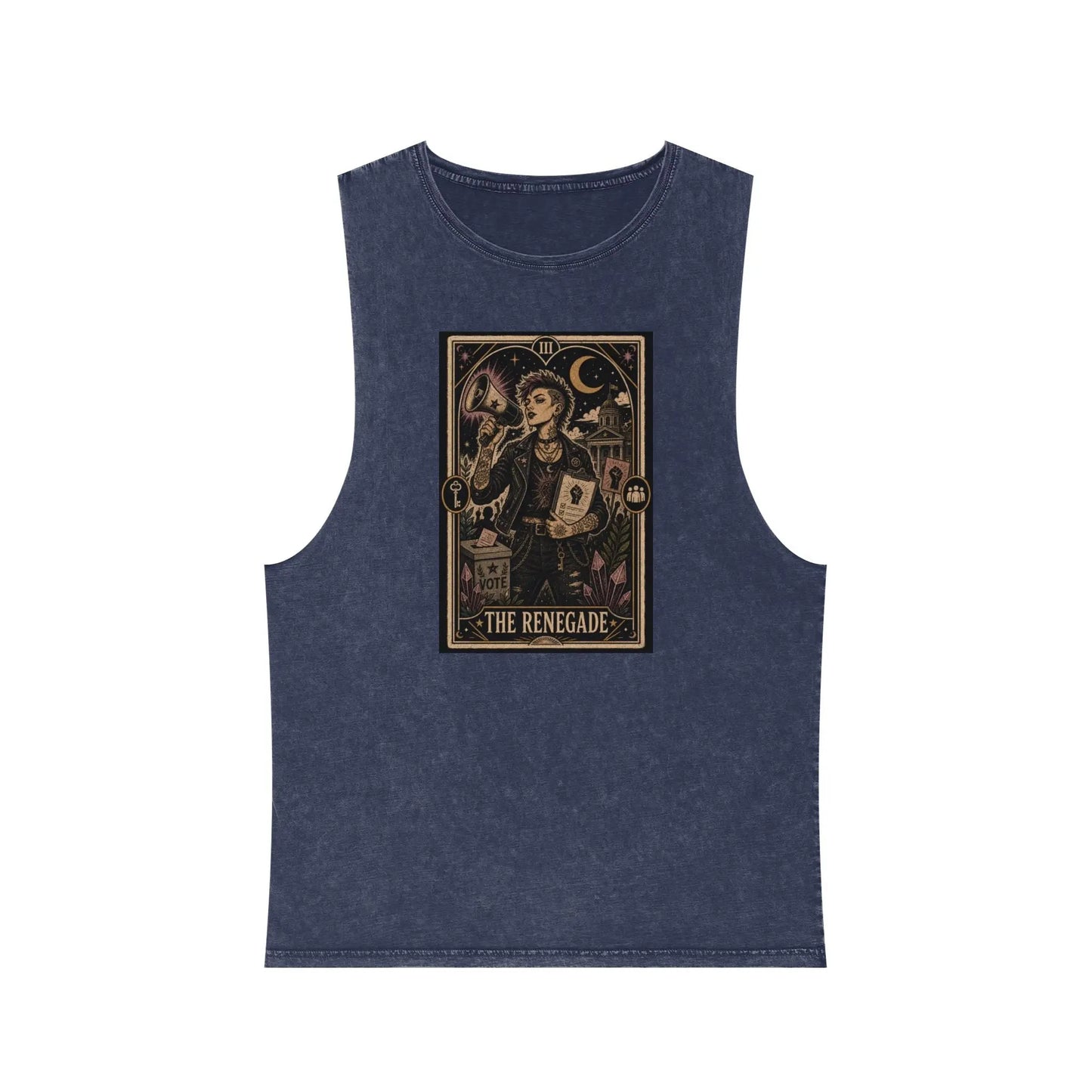 The Renegade Tarot Card Stonewashed Tank Printify