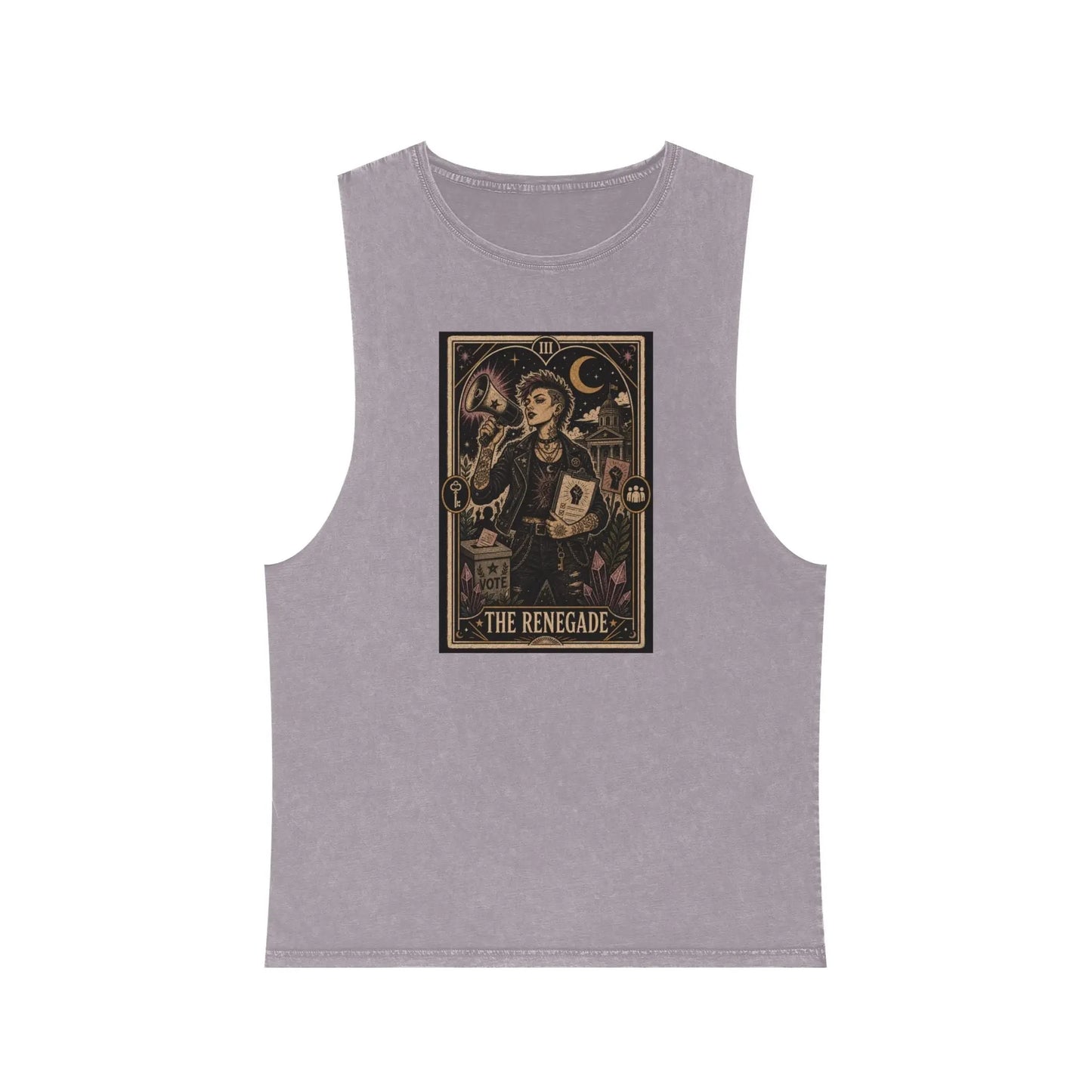 The Renegade Tarot Card Stonewashed Tank Printify