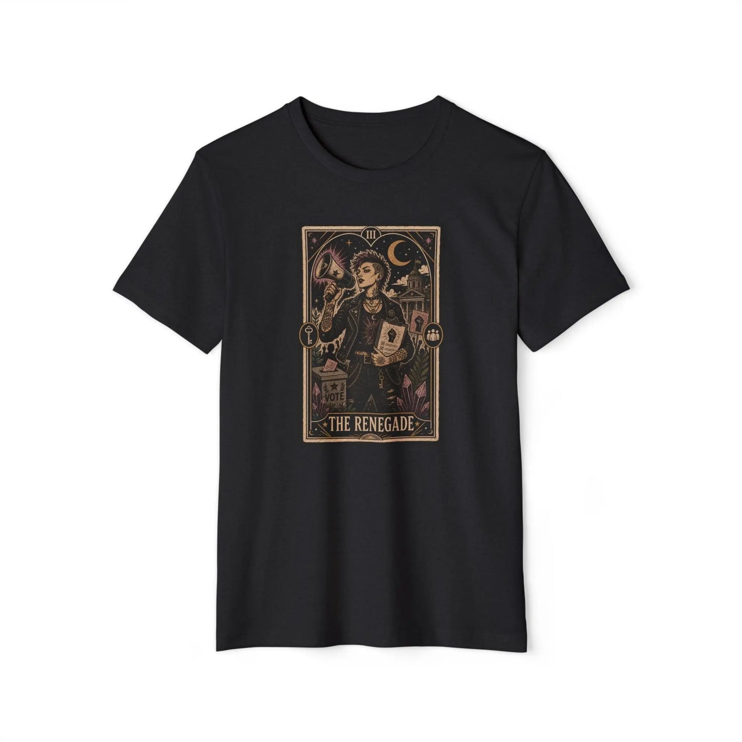 The Renegade Tarot Card Tee: Ritual of Civic Activism Printify