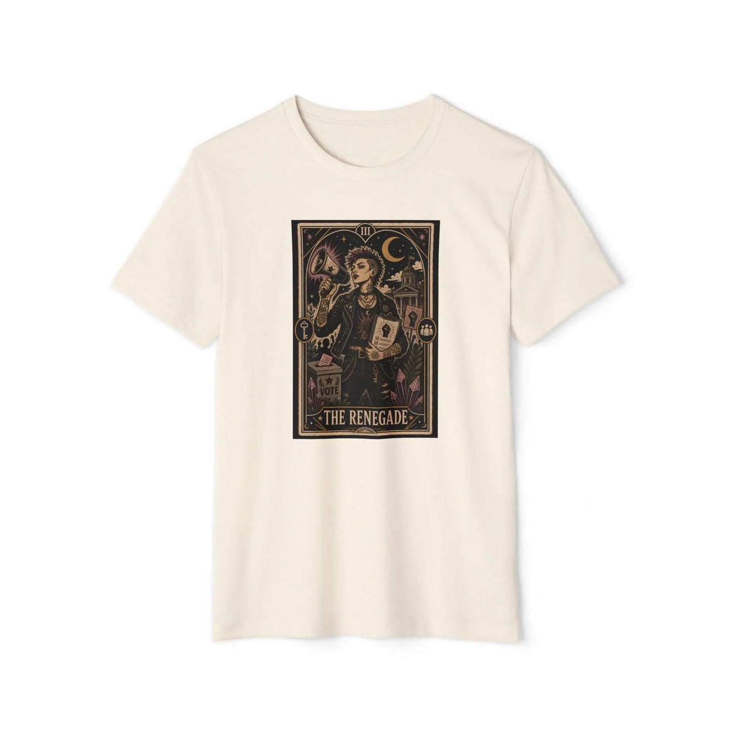 The Renegade Tarot Card Tee: Ritual of Civic Activism Printify
