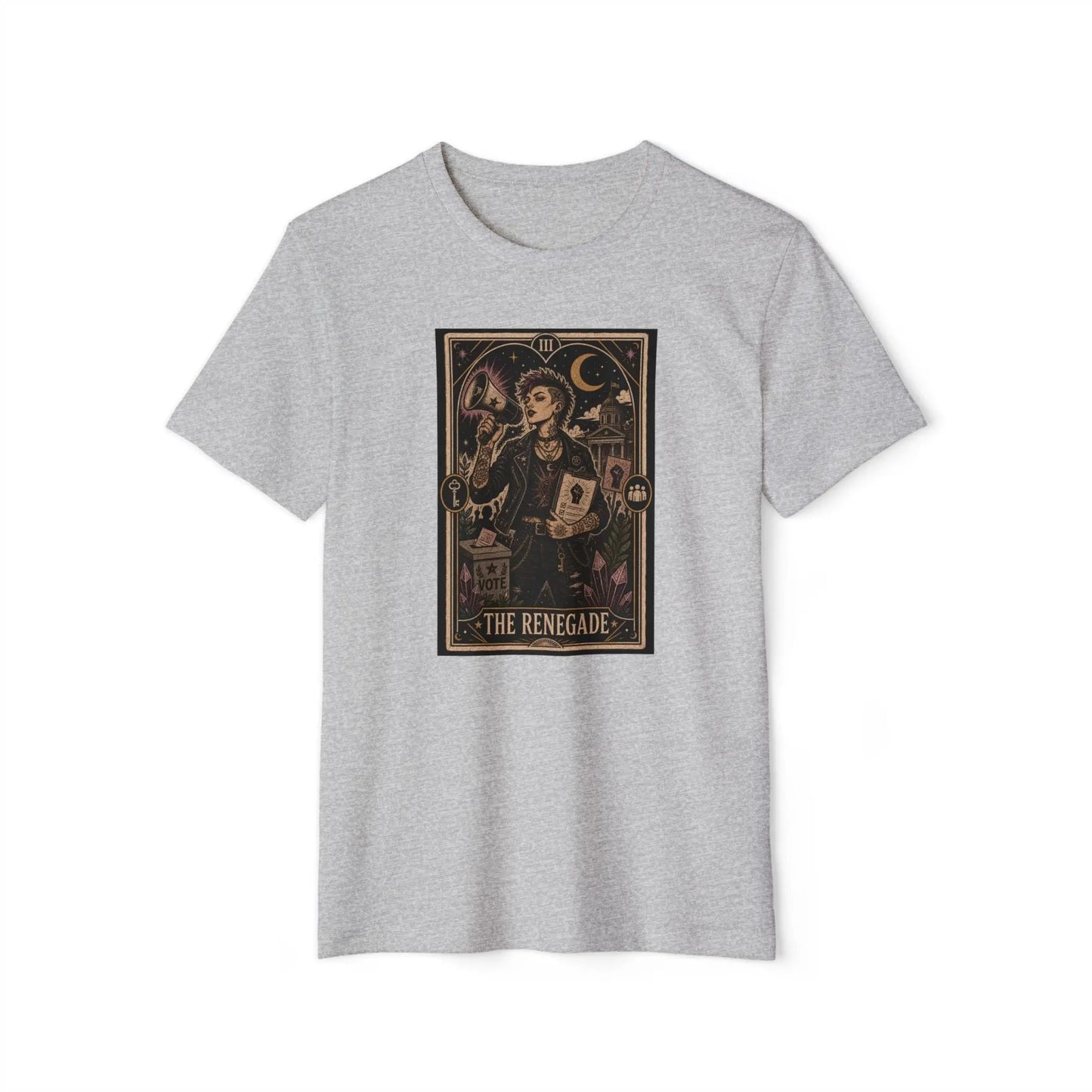 The Renegade Tarot Card Tee: Ritual of Civic Activism Printify