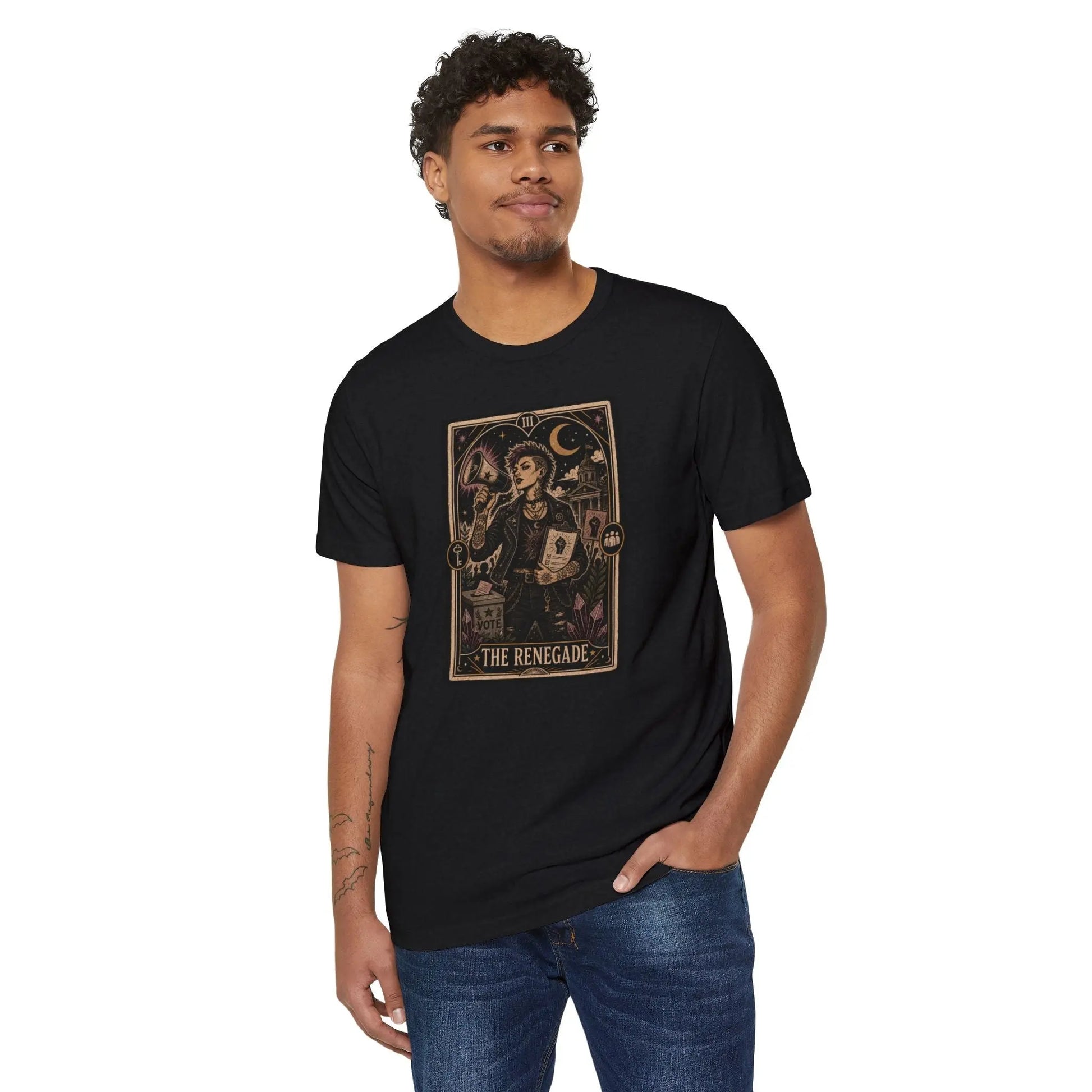 The Renegade Tarot Card Tee: Ritual of Civic Activism Printify