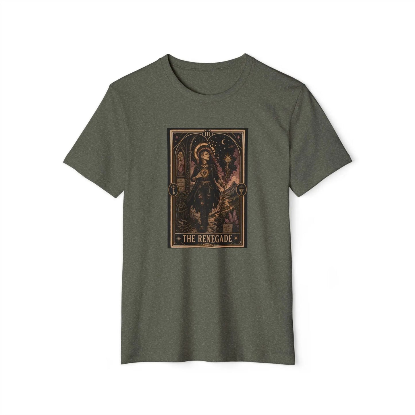 The Renegade Tarot Card Tee: Ritual of Fearless Faith Printify
