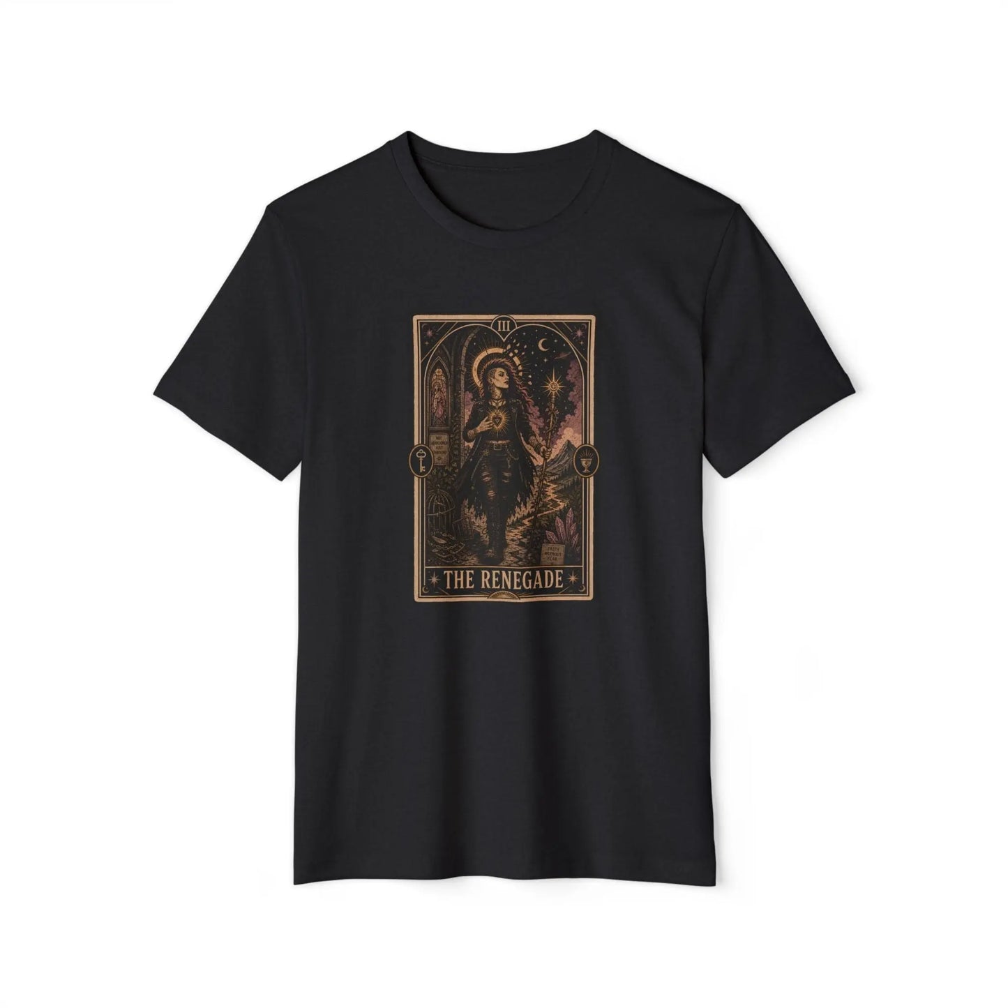 The Renegade Tarot Card Tee: Ritual of Fearless Faith Printify