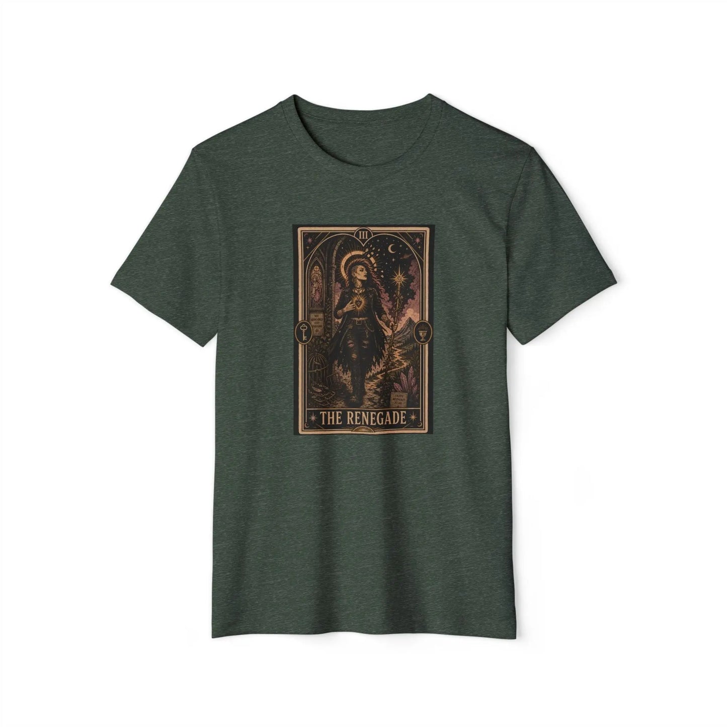 The Renegade Tarot Card Tee: Ritual of Fearless Faith Printify