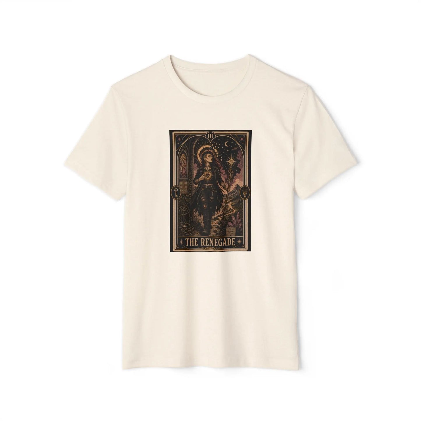 The Renegade Tarot Card Tee: Ritual of Fearless Faith Printify