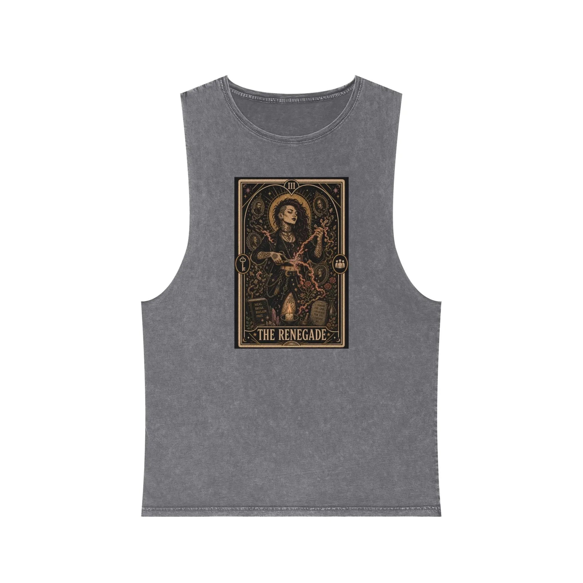 The Renegade Tarot Card: Ritual of Reclamation-Cursebreaker Stonewashed Tank Printify