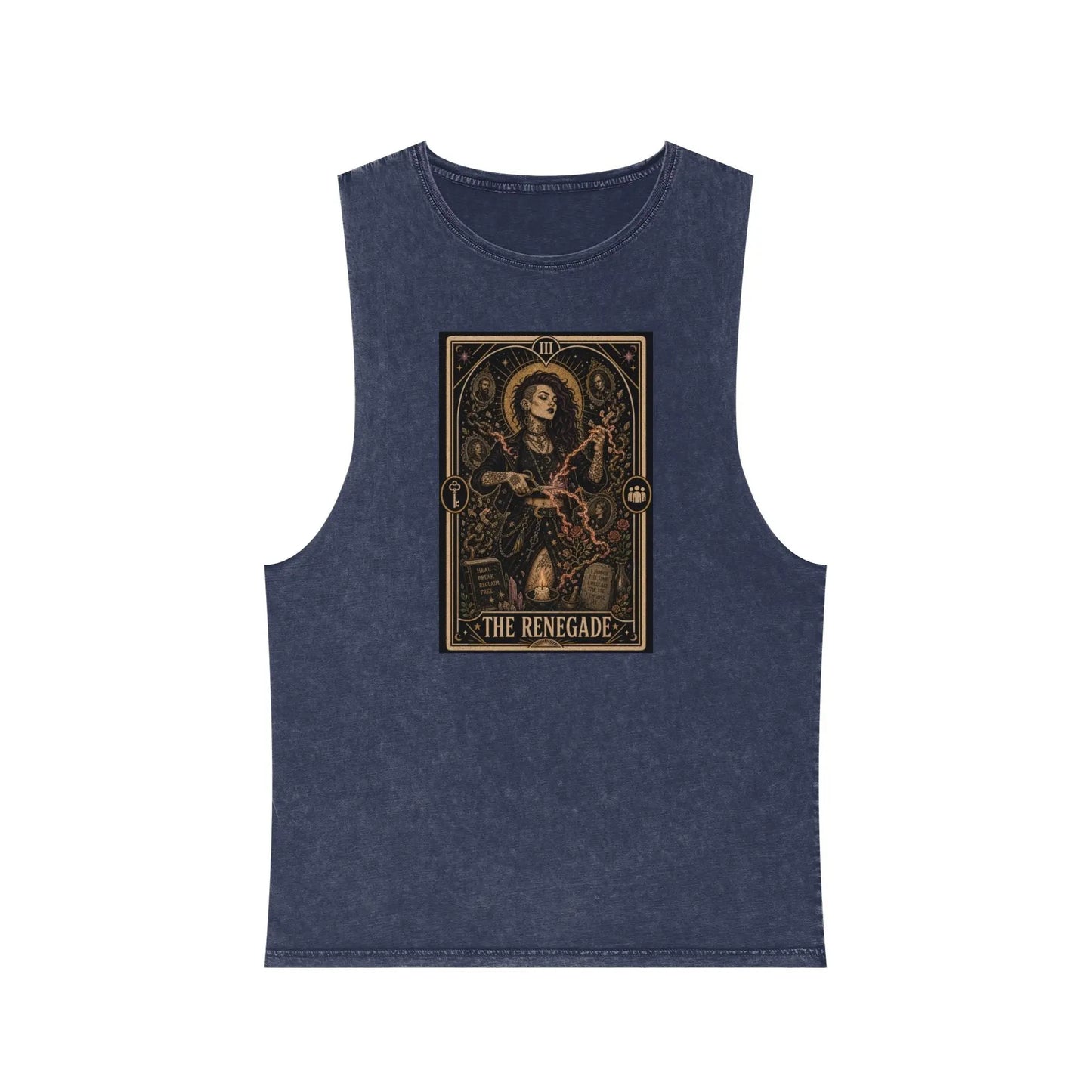 The Renegade Tarot Card: Ritual of Reclamation-Cursebreaker Stonewashed Tank Printify
