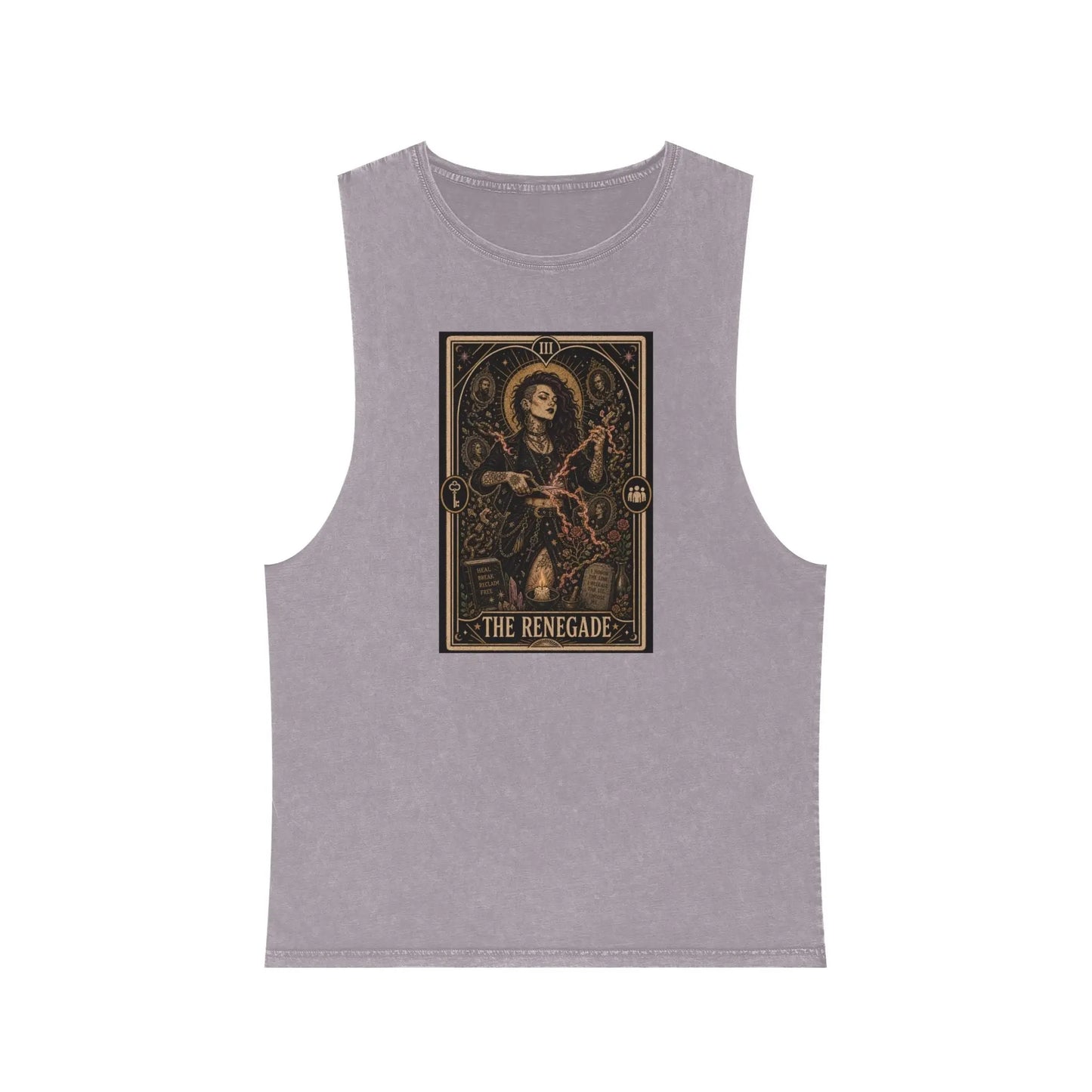 The Renegade Tarot Card: Ritual of Reclamation-Cursebreaker Stonewashed Tank Printify