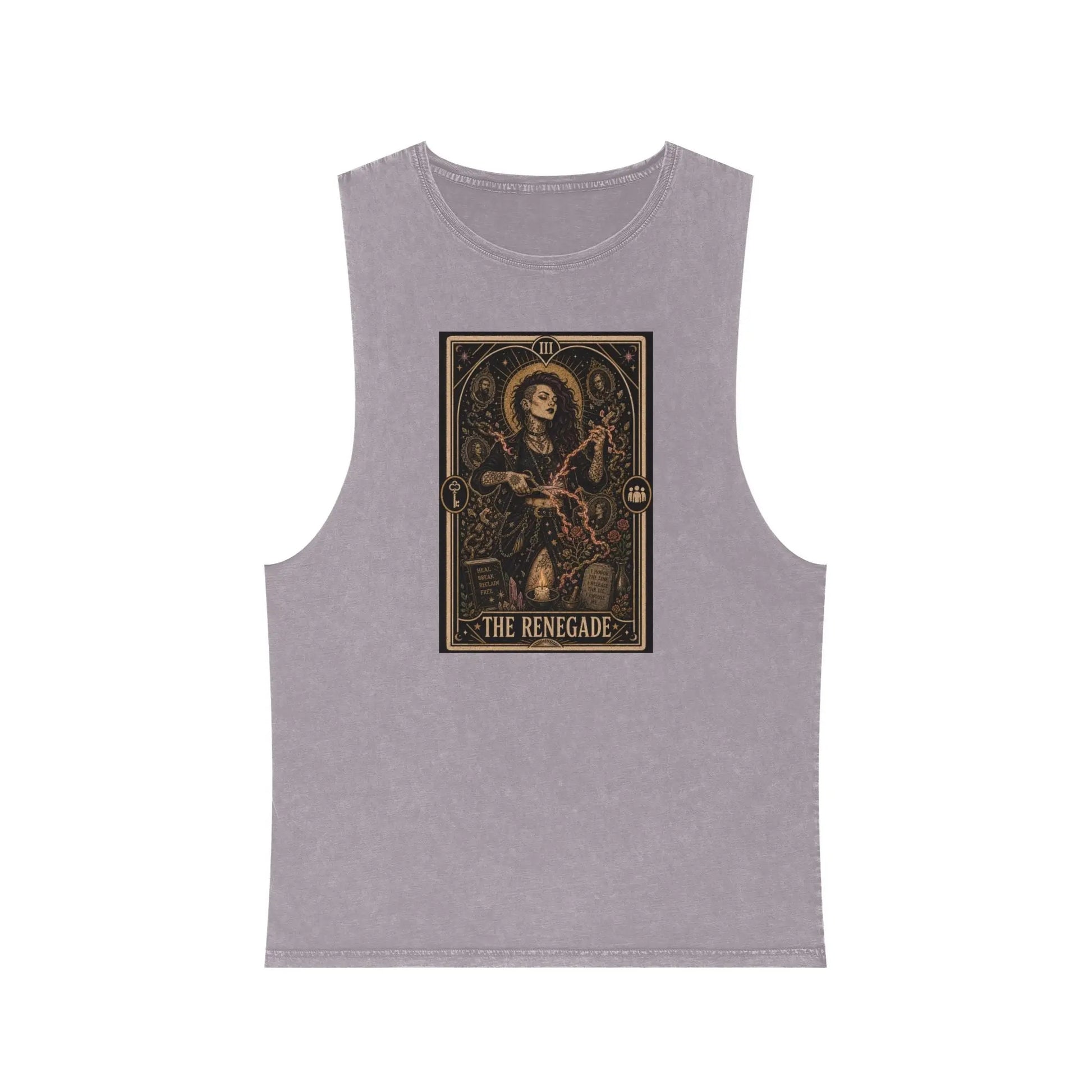 The Renegade Tarot Card: Ritual of Reclamation-Cursebreaker Stonewashed Tank Printify