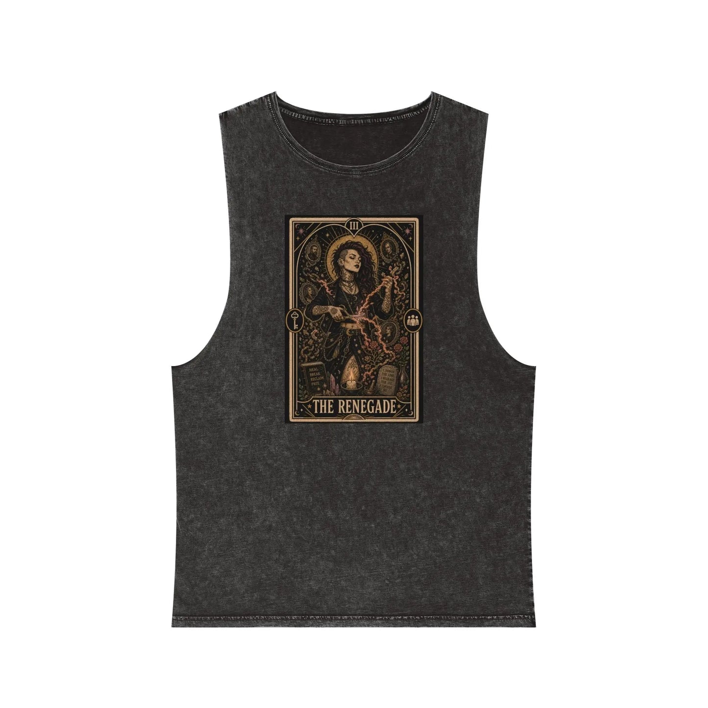 The Renegade Tarot Card: Ritual of Reclamation-Cursebreaker Stonewashed Tank Printify