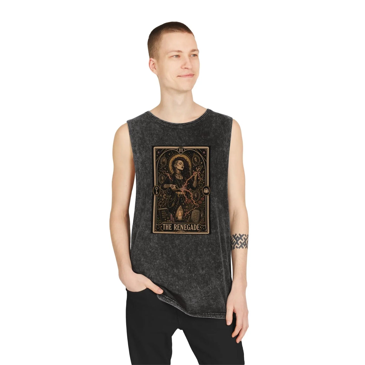 The Renegade Tarot Card: Ritual of Reclamation-Cursebreaker Stonewashed Tank Printify