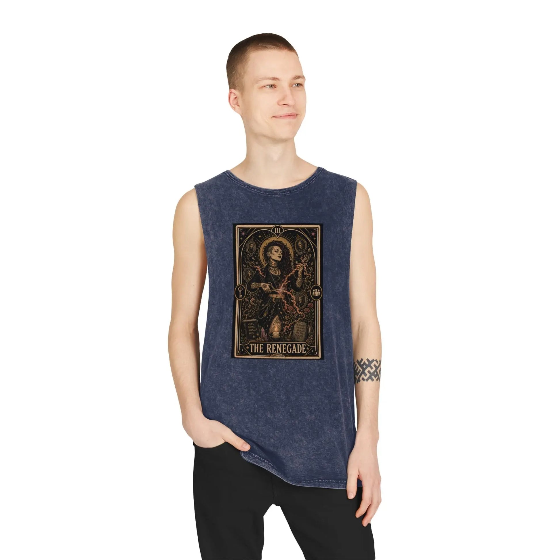 The Renegade Tarot Card: Ritual of Reclamation-Cursebreaker Stonewashed Tank Printify
