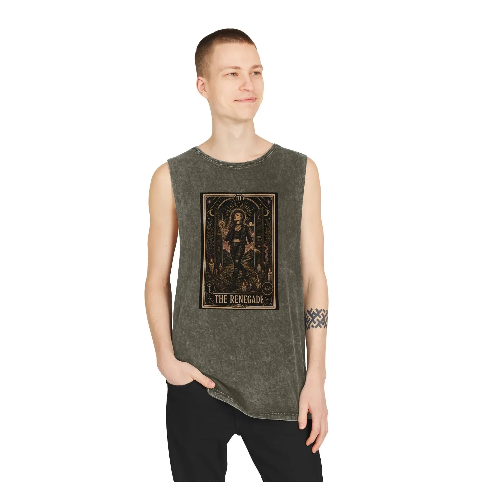The Renegade Tarot Card: The Ritual of Truth Stonewashed Tank Printify