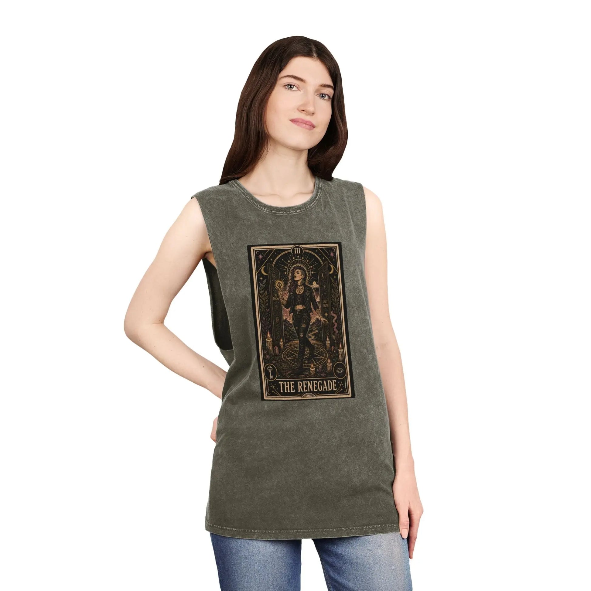 The Renegade Tarot Card: The Ritual of Truth Stonewashed Tank Printify
