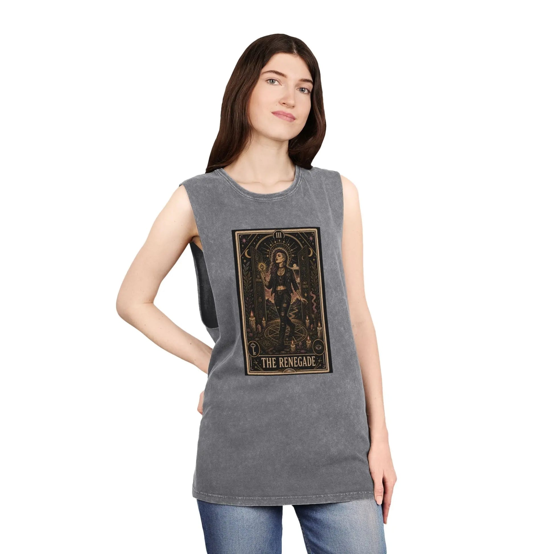 The Renegade Tarot Card: The Ritual of Truth Stonewashed Tank Printify
