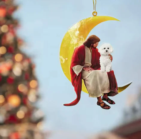 Car Pendant/Christmas ornament Moon Jesus And Dog