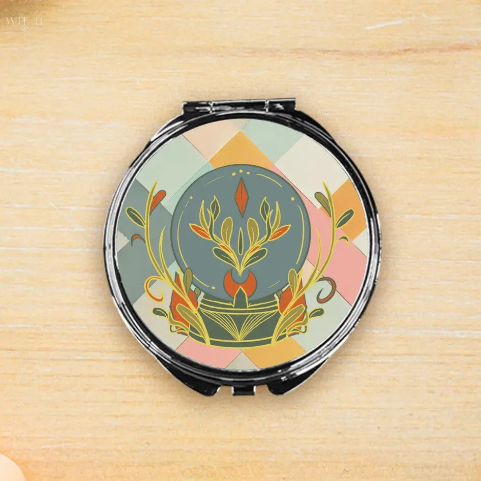 Vintage Crystal Ball Compact Mirror Round Quadra Marketplace
