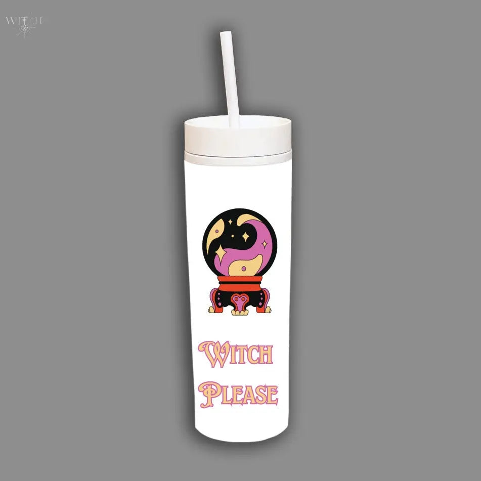 Witch Please Skinny White Tumbler Quadra Marketplace