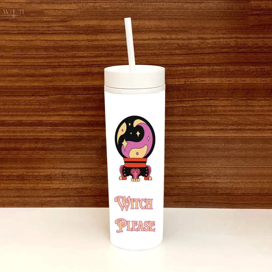 Witch Please Skinny White Tumbler Quadra Marketplace