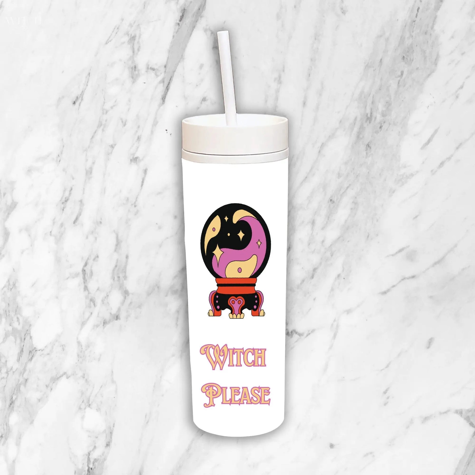 Witch Please Skinny White Tumbler Quadra Marketplace