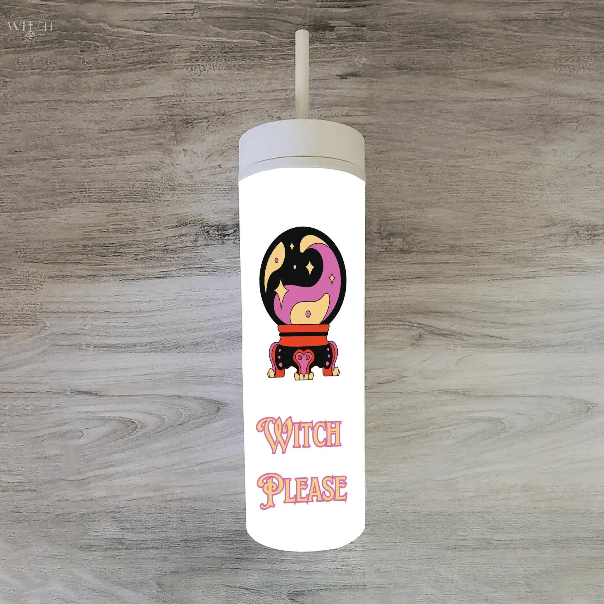 Witch Please Skinny White Tumbler Quadra Marketplace