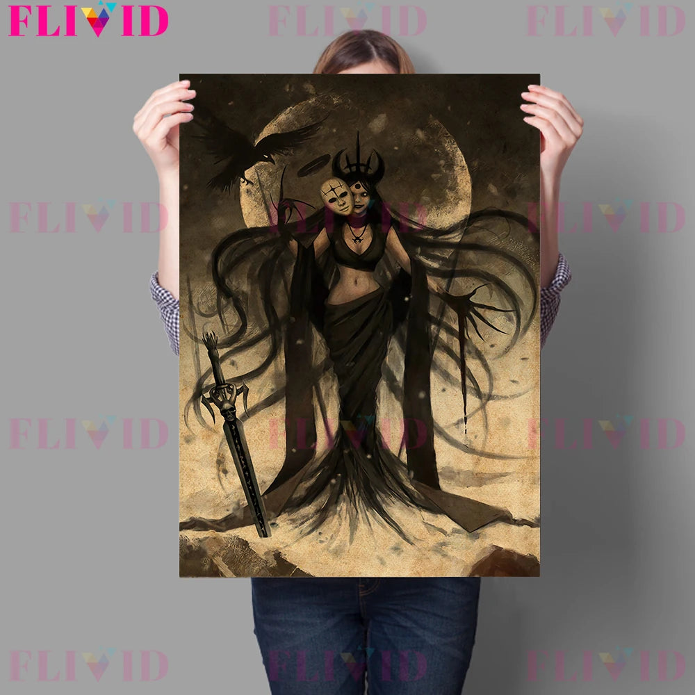 Witch Retro Canvas Art Prints