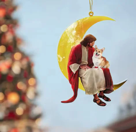 Car Pendant/Christmas ornament Moon Jesus And Dog