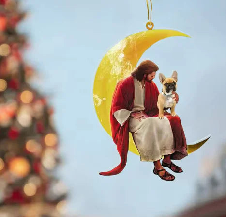 Car Pendant/Christmas ornament Moon Jesus And Dog