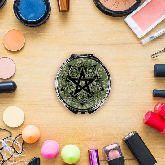 Green Witch Compact Mirror Round