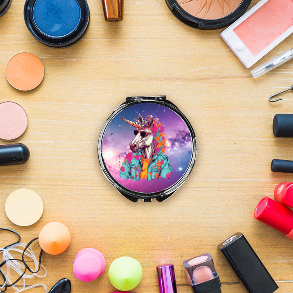 Unicorn Spirit Guide Compact Mirror Round