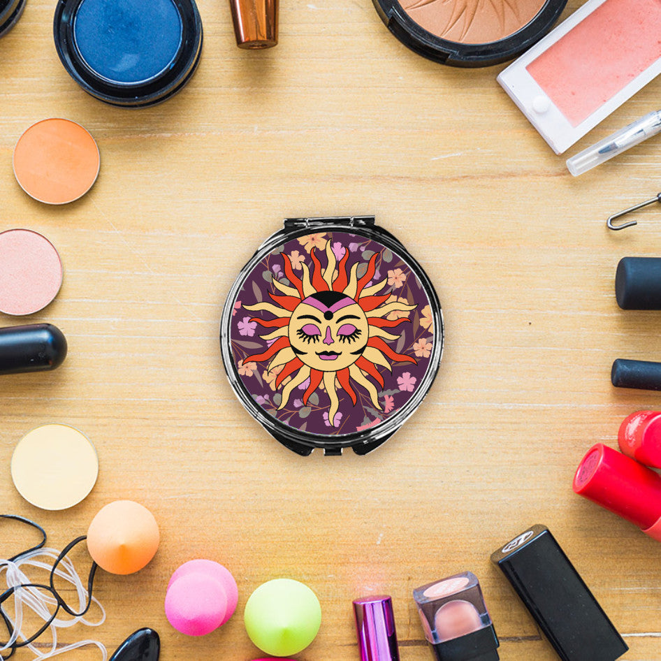 Sun Goddess Compact Mirror Round