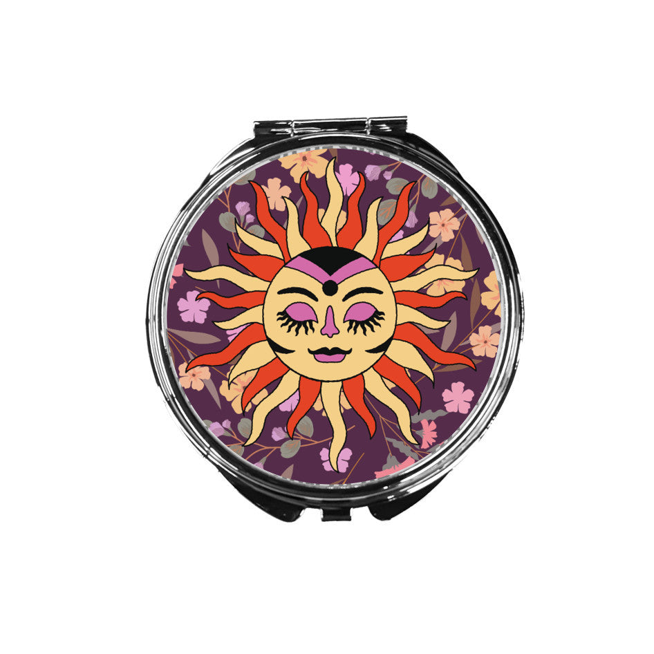 Sun Goddess Compact Mirror Round