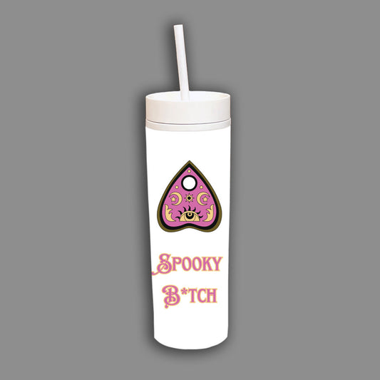 Spooky B*tch Skinny White Tumbler