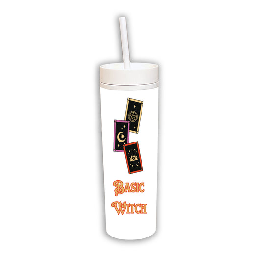 Basic Witch Skinny White Tumbler