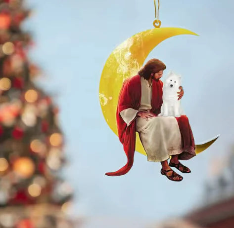 Car Pendant/Christmas ornament Moon Jesus And Dog