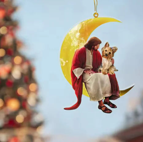 Car Pendant/Christmas ornament Moon Jesus And Dog