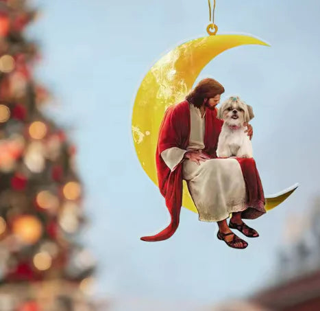 Car Pendant/Christmas ornament Moon Jesus And Dog